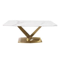 Aurora Gold 1.8 Dining Table – Contemporary Glamour with a Sculptural Twist
