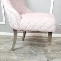 Kate Velvet Dining Chair – Blush Pink Edition