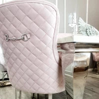 Kate Velvet Dining Chair – Blush Pink Edition