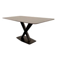 Mira 1.6m Black Dining Table – Sleek Design with a Luxe Stone Finish