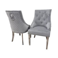 Rhea Chrome Velvet Dining Chair