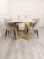 Savoy Gold Dining Table – Bold Elegance Meets Modern Luxury