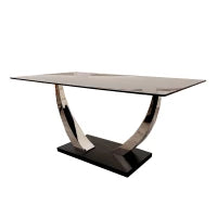 Venus 1.6m Chrome Dining Table – Striking Contrast with Luxe Detail